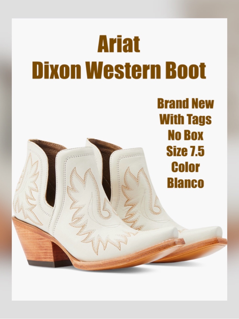 Ariat Dixon Western Boots in Color Blanco
